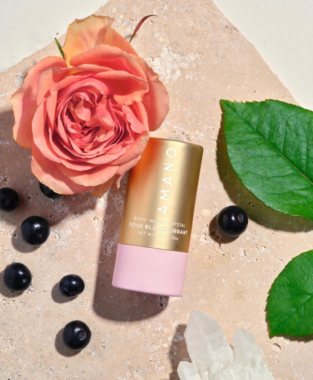ROSE BLACKCURRANT BODY WASH CRYSTAL - AMANO BEAUTY
