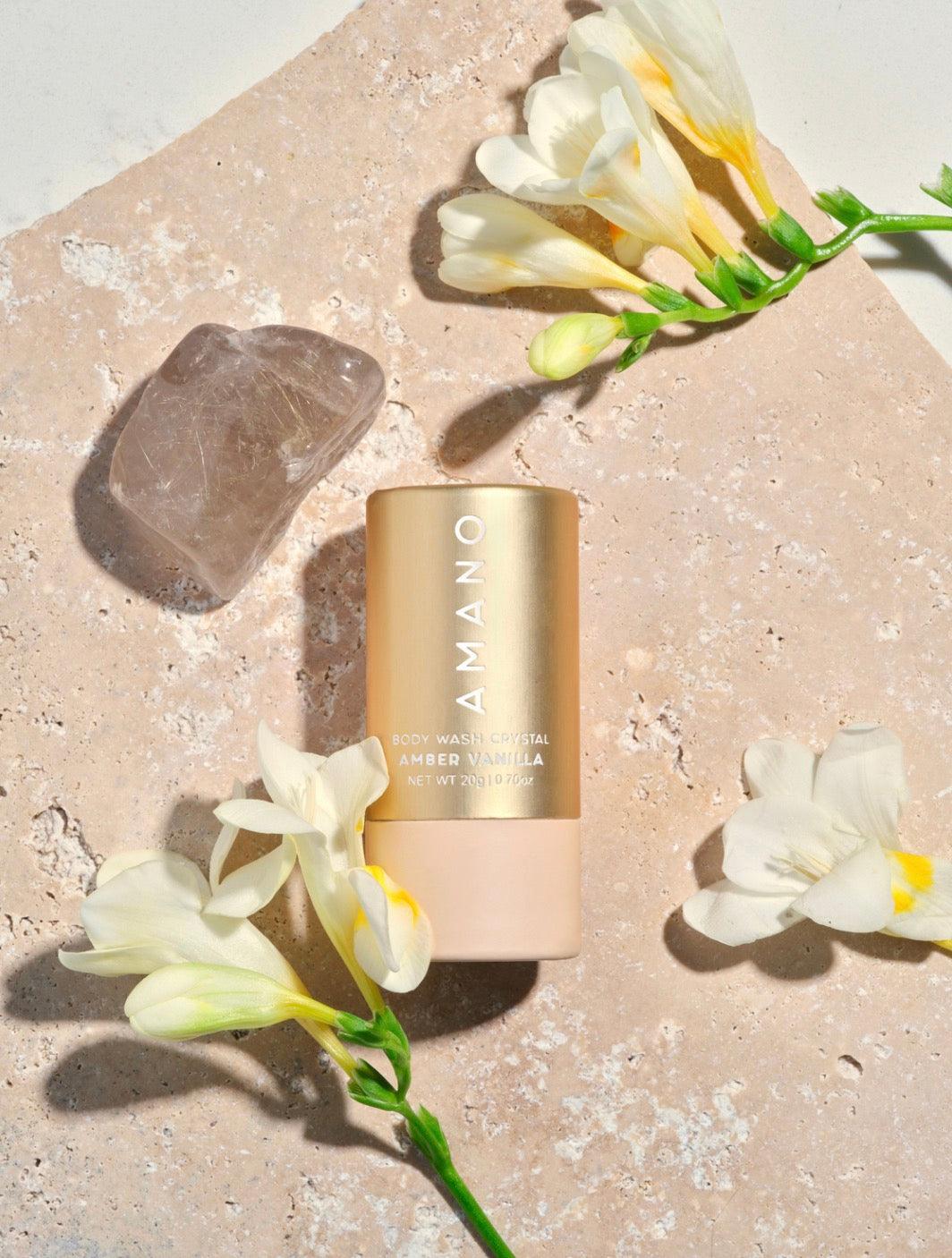 AMBER VANILLA CRYSTAL BODY WASH STARTER KIT - AMANO BEAUTY