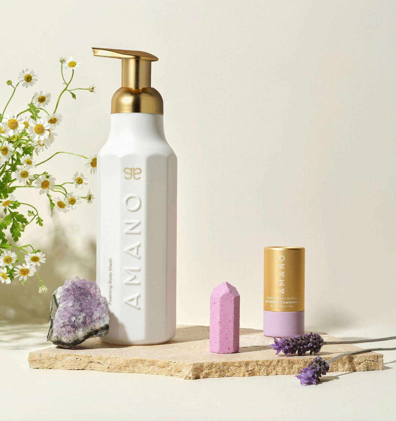 LAVENDER CHAMOMILE CRYSTAL BODY WASH STARTER KIT - AMANO BEAUTY