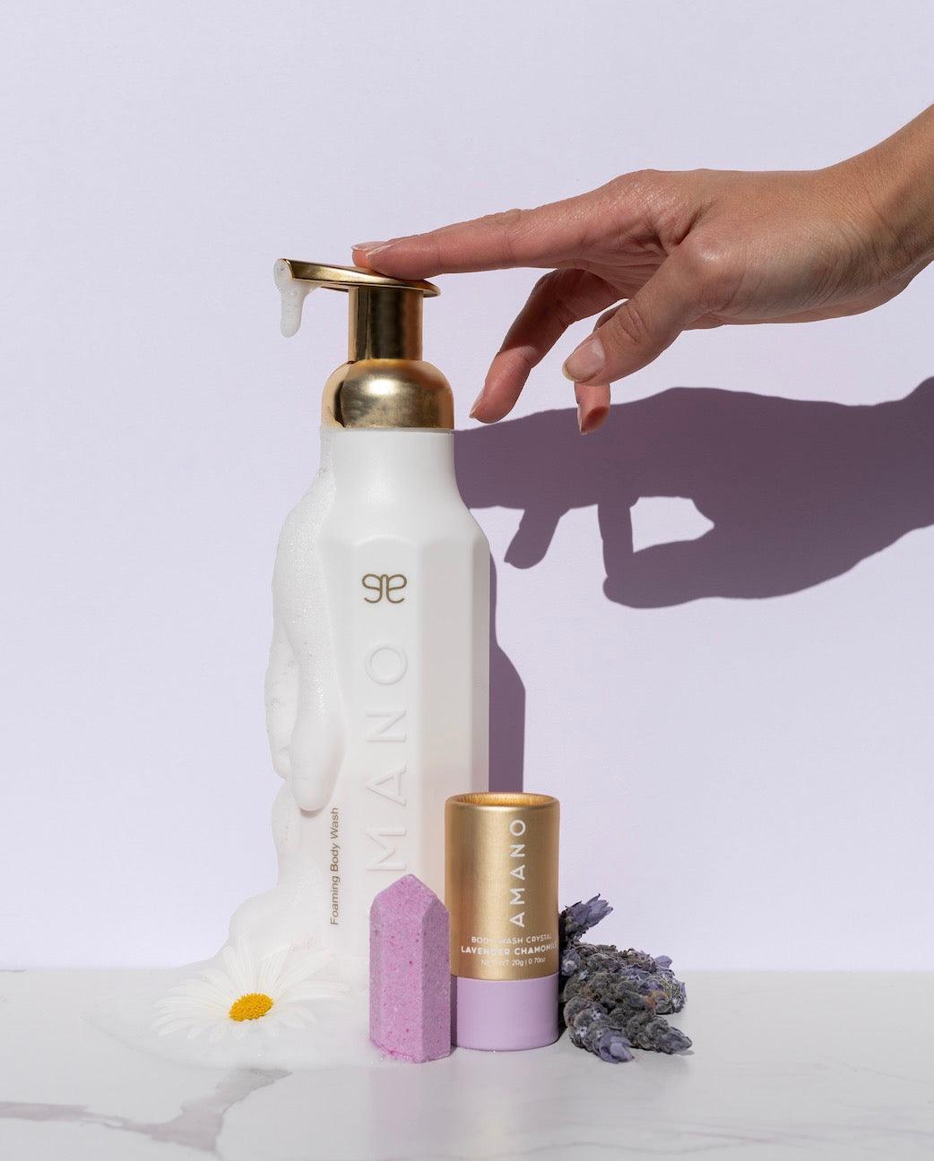 LAVENDER CHAMOMILE CRYSTAL BODY WASH STARTER KIT - AMANO BEAUTY