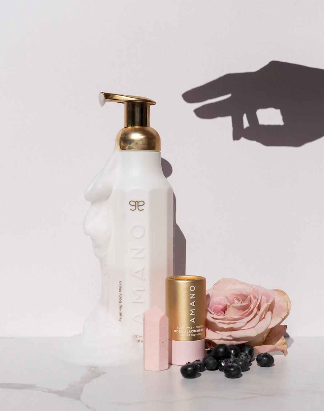 ROSE BLACKCURRANT CRYSTAL BODY WASH STARTER KIT - AMANO BEAUTY
