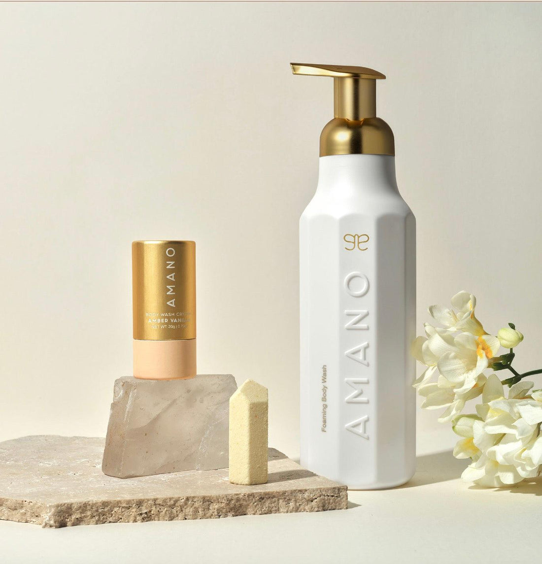 AMBER VANILLA CRYSTAL BODY WASH STARTER KIT - AMANO BEAUTY